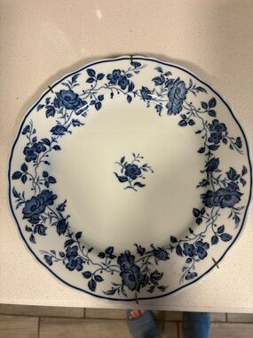 Blue Floral Porcelain Dinner Plate - Classic Home Dining